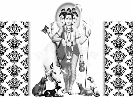 Dattatreya A Saint Revered as the Incarnation of Trimurti  Exotic India  Art