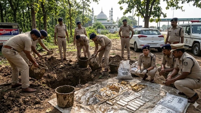 ग्वालियर में पूर्व विधायक के समधी के घर चोरी का खुलासा, जमीन के नीचे गाड़कर रखा था सोना-चांदी