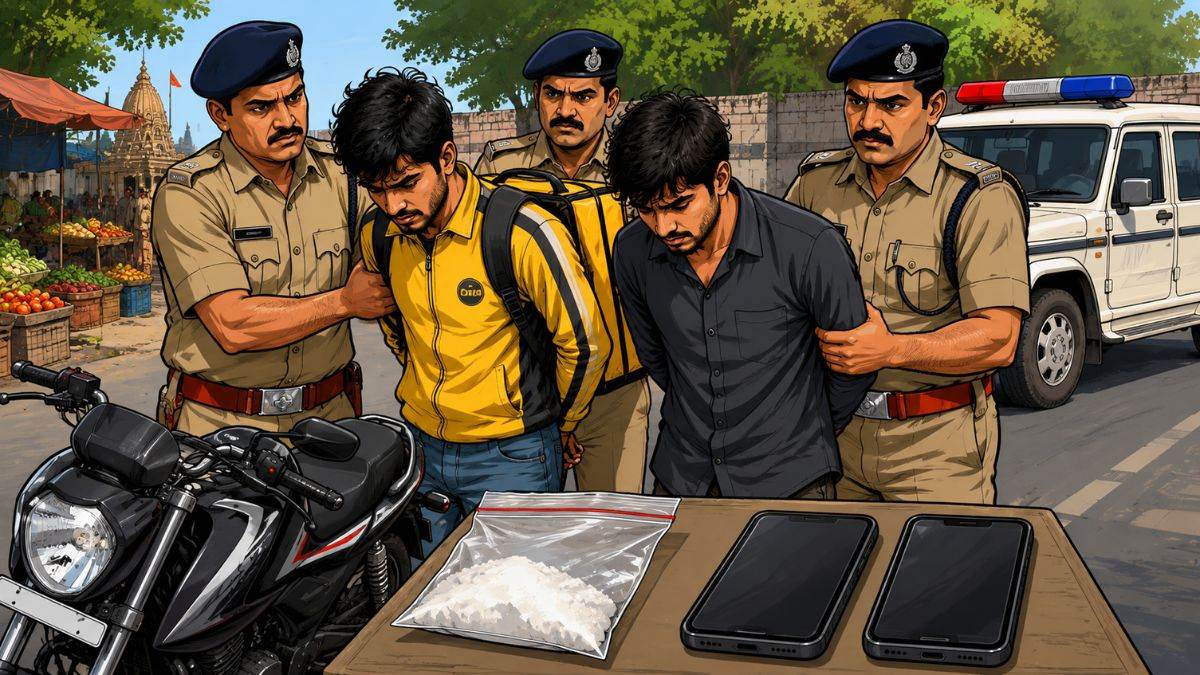 भोपाल में रैपिडो की आड़ में स्मैक की तस्करी; क्राइम ब्रांच ने घेराबंदी कर 2 युवकों को दबोचा, 1.95 ग्राम नशीला पदार्थ जब्त