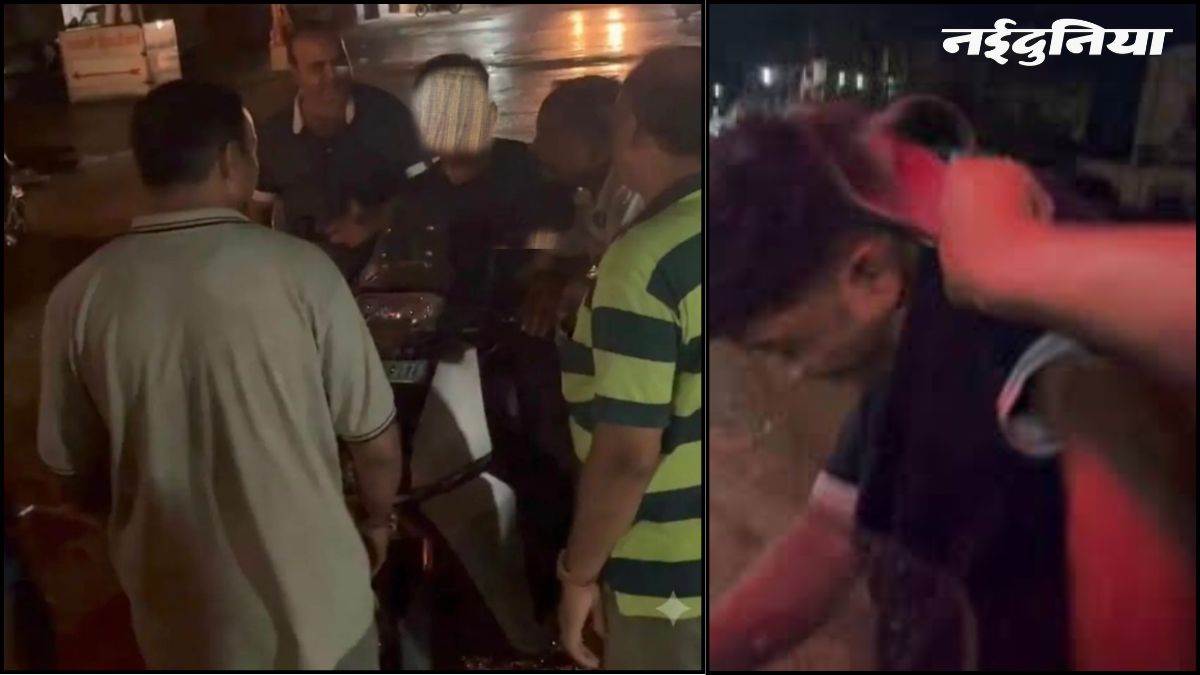 बीच सड़क पर मनचले की धुनाई, भिलाई में पीछा कर रहे युवक को युवती ने चप्पल से पीटा, Video वायरल