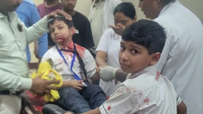 जबलपुर में ब्रिटिश फोर्ट फाउंडेशन स्कूल की वैन को कार ने मारी टक्कर, नौ बच्चे घायल