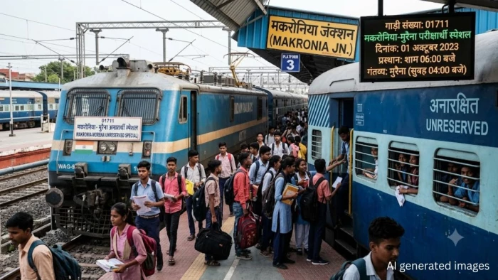 प्रतियोगी परीक्षा के लिए मकरोनिया और मुरैना के बीच चलेगी अनारक्षित स्पेशल ट्रेन, जानिए टाइम टेबल