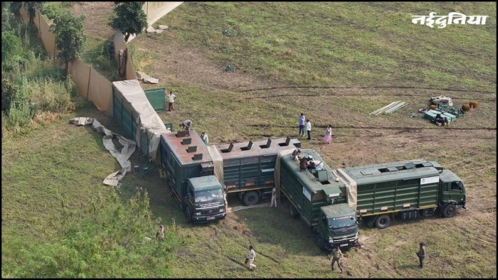 Helicopter से नीलगायों की 'हांक', 8 नीलगाय को और पकड़ा, अब तक 501 कृष्णमृग और 67 नीलगाय पकड़े