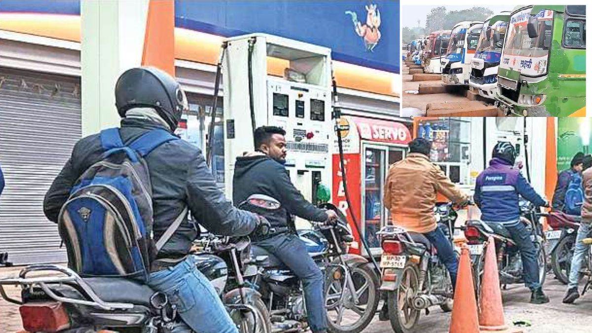 Drivers protest in Gwalior: बसों के थमे पहिये, सवारी वाहन भी रोके