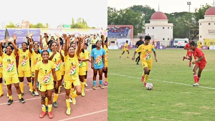 खेलो इंडिया ट्राइबल गेम्स में छत्तीसगढ़ की बेटियों का जलवा, फाइनल में झारखंड को 1-0 से हराकर महिला फुटबॉल में जीता स्वर्ण