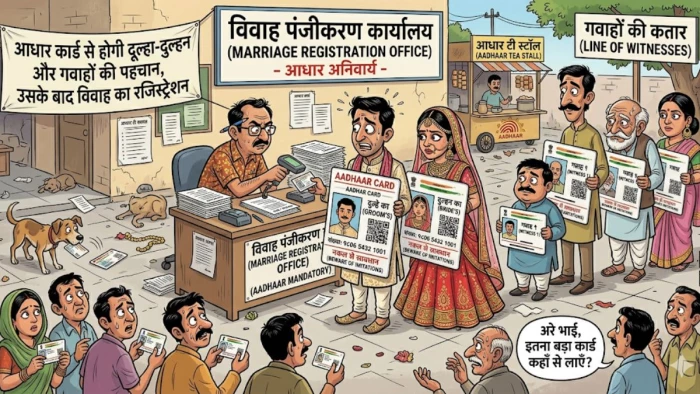 यूपी में दूल्हा-दुल्हन और गवाहों की पहले आधार से होगी पहचान फिर होगा विवाह का रजिस्ट्रेशन