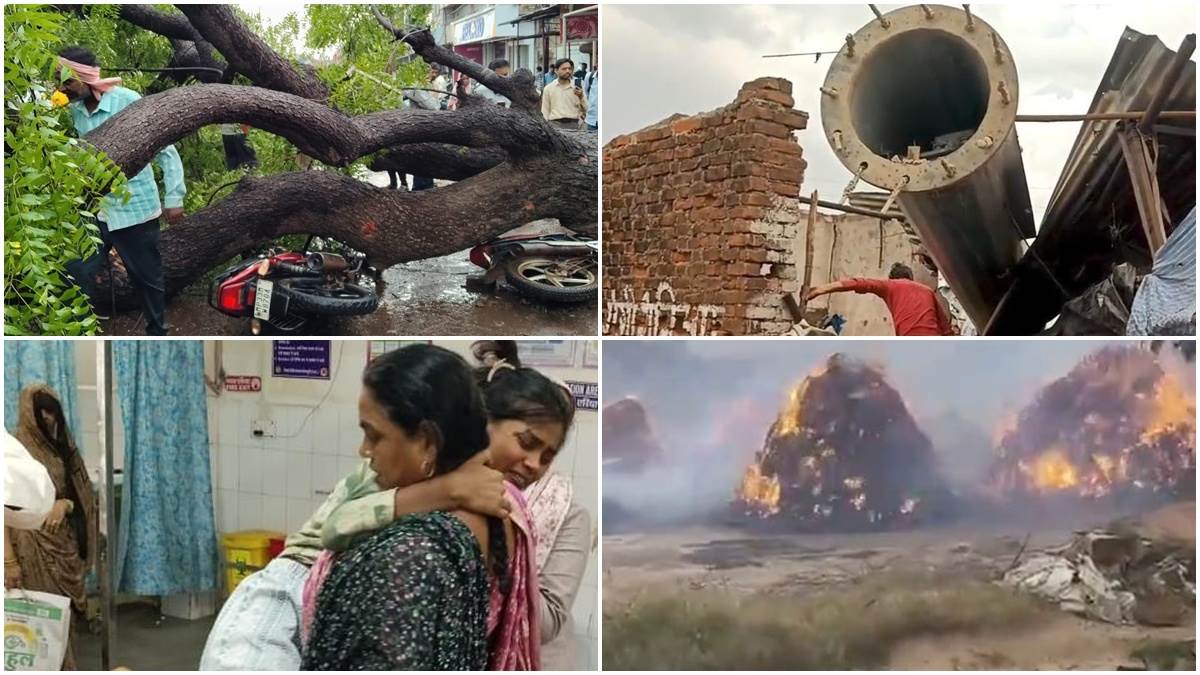 शिवपुरी में आंधी ने मचाया कोहराम, प्ले ग्राउंड की बाउंड्री गिरी, पांच दबे, छत पर खड़ी महिला और युवती हवा में उड़ कर नीचे गिरी