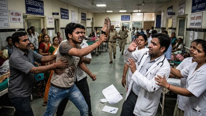 ईएसआइ अस्पताल में बवाल, डॉक्टर को मरीज के बेटे ने जूते से पीटा, मोबाइल भी तोड़ डाला