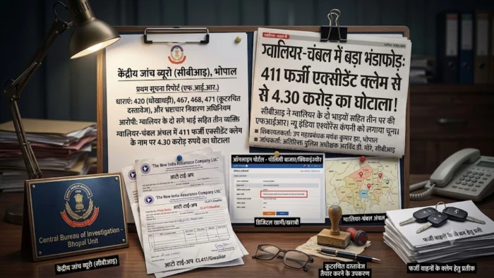 ग्वालियर-चंबल में बड़ा इंश्योरेंस घोटाला : पुरानी तस्वीरों और फर्जी बिलों से 411 बीमा क्लेम पास, हड़पे 4.30 करोड़ रुपये