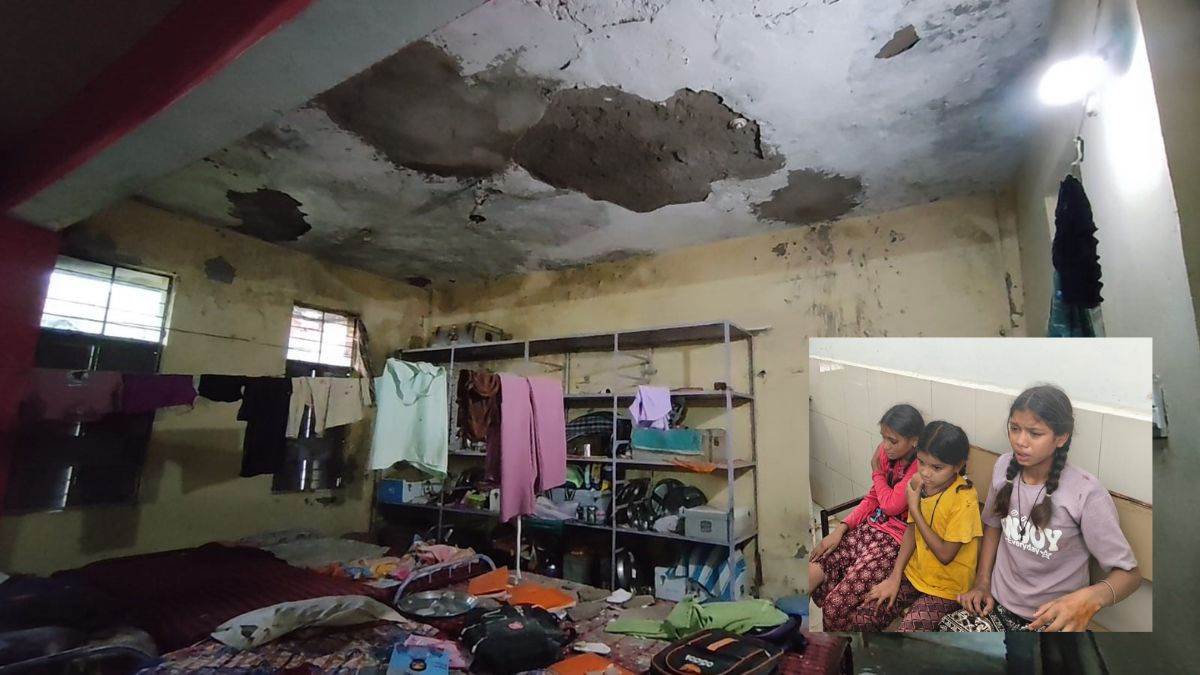 दमोह के पटेरा में जर्जर गर्ल्स हॉस्टल की सिलिंग फिर गिरी, आठ छात्राएं घायल; चार को जिला अस्पताल किया रेफर