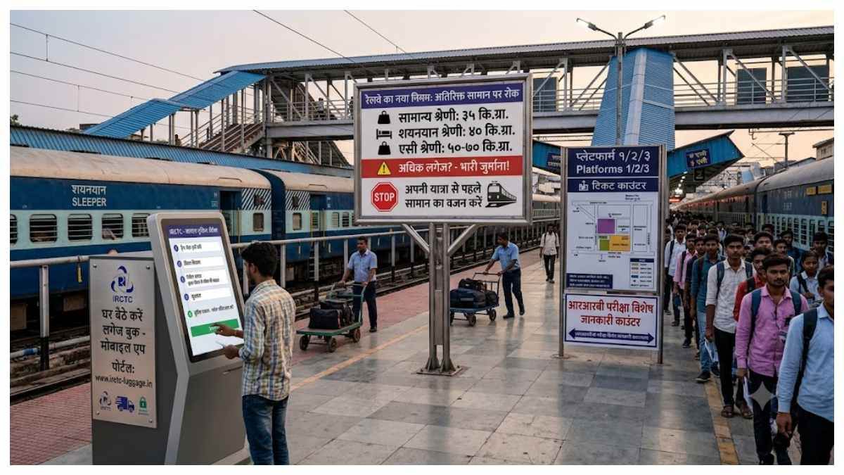 ट्रेन यात्रा का नया नियम लागू! IRCTC से ही ऑनलाइन बुक होगा अतिरिक्त सामान, जानिए कितना फ्री सामान ले जा सकते हैं आप