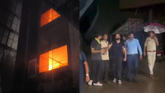 Raipur के सात मंजिला बेबीलोन टाॅवर में भीषण आग, रेस्टोरेंट में फंसे सात लोगों को बचाया, देखें PHOTOS