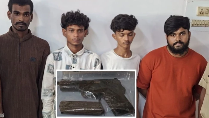 पिस्टल दिखाकर इलाके में दबदबा बनाने निकलते थे चार बदमाश, चढ़ गए पुलिस हत्थे, पहुंच गए हवालात