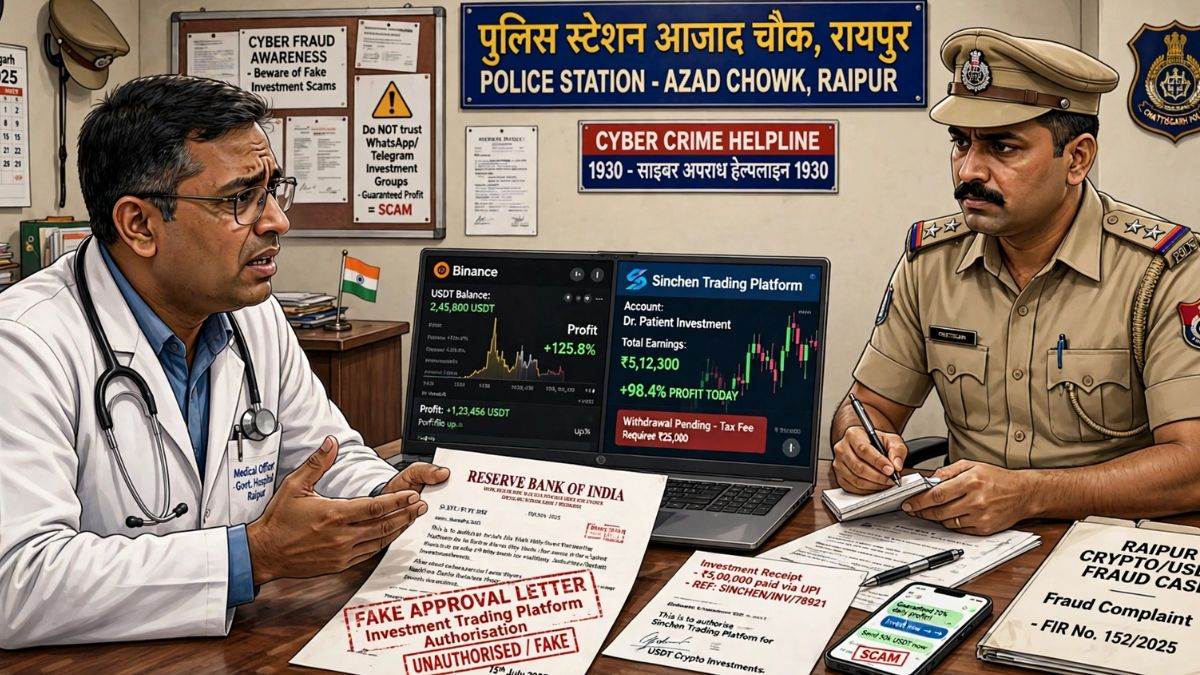रायपुर में डॉक्टर से क्रिप्टो ट्रेडिंग के नाम पर 25 लाख की ठगी