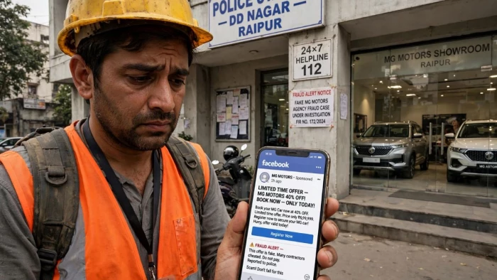 रायपुर में MG मोटर्स एजेंसी के नाम पर 21 लाख की ठगी, फेसबुक विज्ञापन देखकर किया था आवेदन