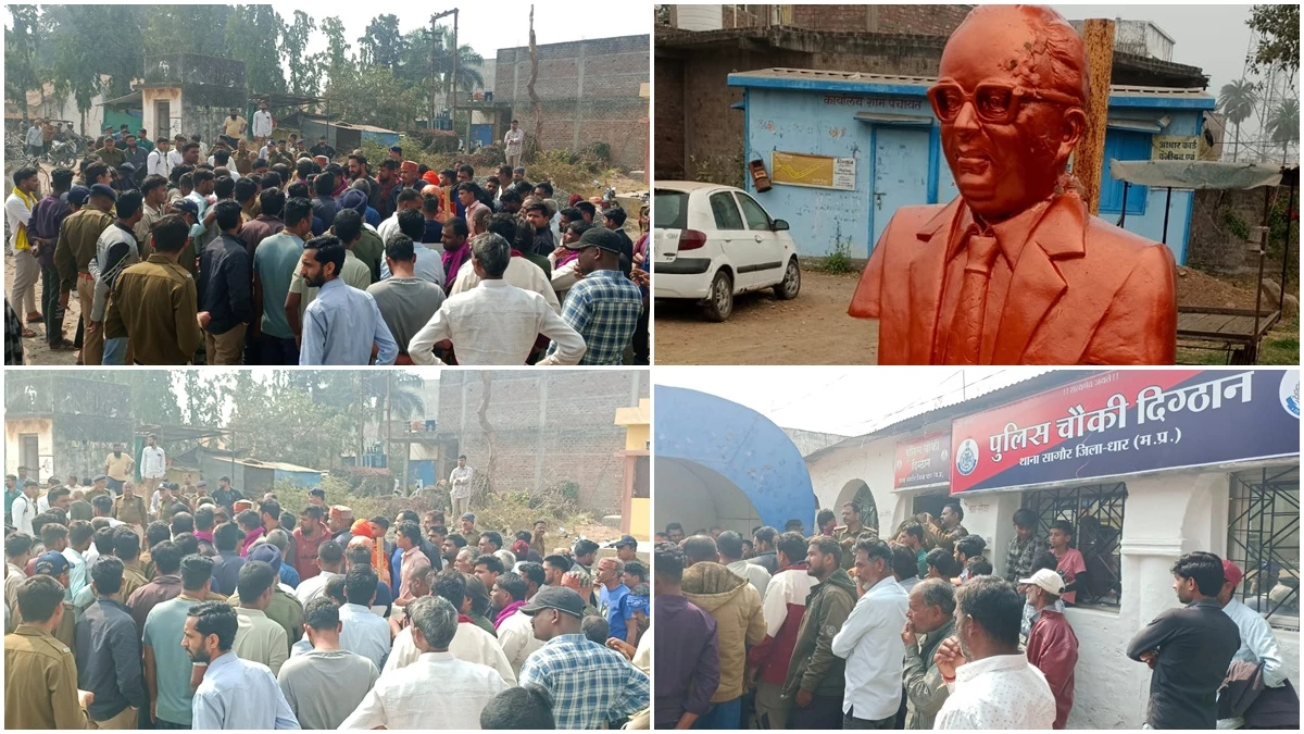 बाबा साहब की मूर्ति के कारण मेरा अतिक्रमण हटाया गया है, अब मैं मूर्ति हटा दूंगा, धार में विवाद