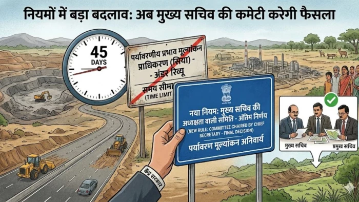 पर्यावरणीय मंजूरी के नियमों में बड़ा बदलाव: अब 45 दिन में 'सिया' मौन रही, तो मुख्य सचिव लेंगे फैसला