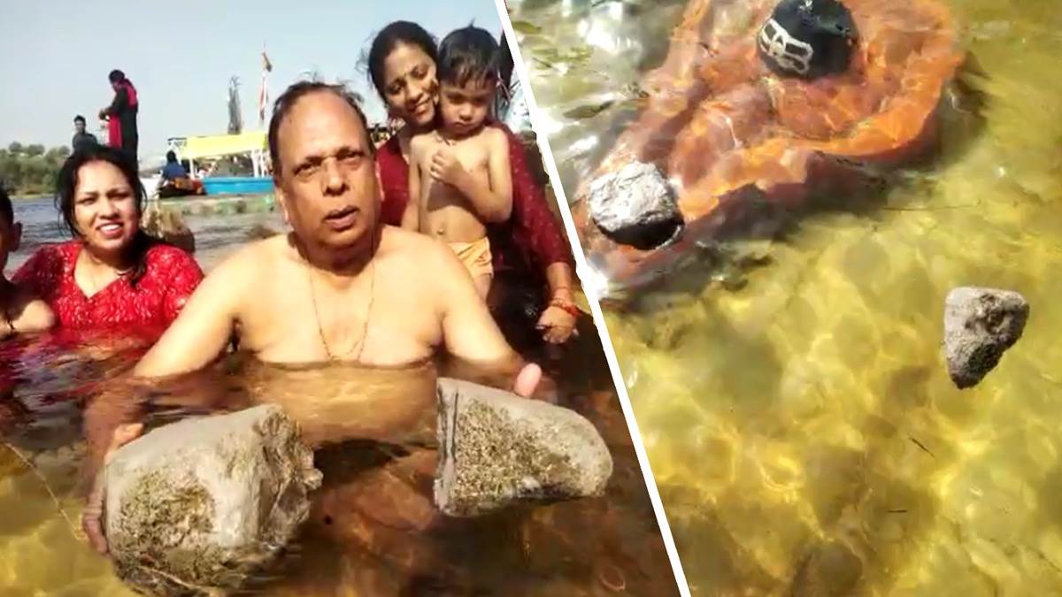 Jabalpur News: नर्मदा में तैर रहे पत्थरों ने बढाई लोगों की उत्सुकता, दिन भर देखने लगा रहा तांता, देखें वीडियो