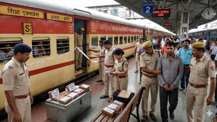 इंदौर-उज्जैन के रास्ते बंगाल भेजी जा रही थी हेरोइन, सीबीएन ने ट्रेन में मारा छापा