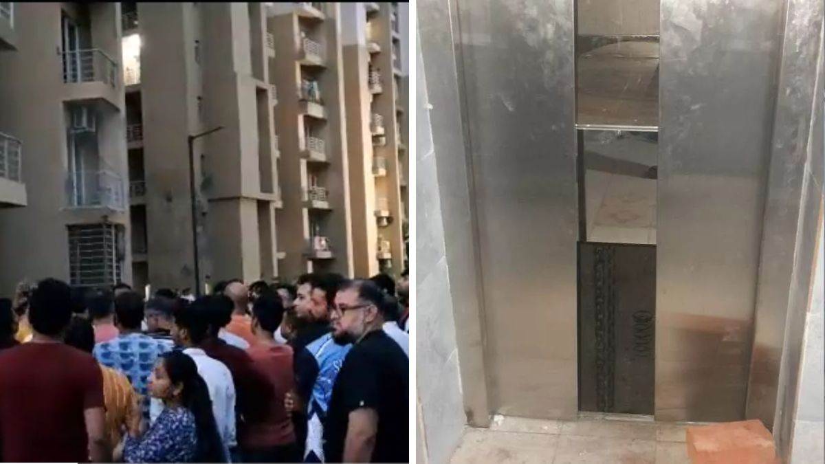 Noida: नोएडा में सोसाइटी की 24वें मंजिल से गिरी लिफ्ट, बुजुर्ग महिला की मौत  - Noida Lift Accident Lift falls from 24th floor of society in Noida and an  elderly woman died
