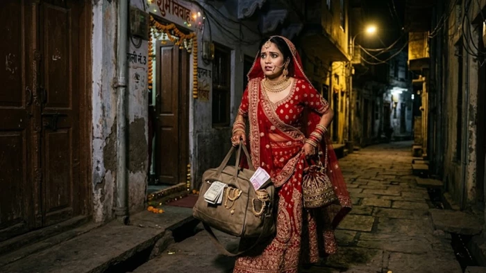 शौचालय जाने का बोलकर गई नई दुल्‍हन देर तक नहीं लौटी, नगदी और जेवरात से भरा बैग भी ले गई