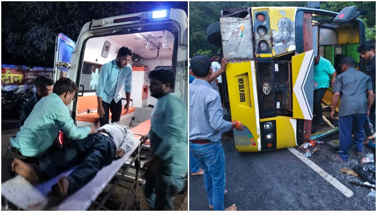 बालाघाट में ब्रेक फेल होने से बस पलटी, 20 से ज्यादा घायल, चार गंभीर