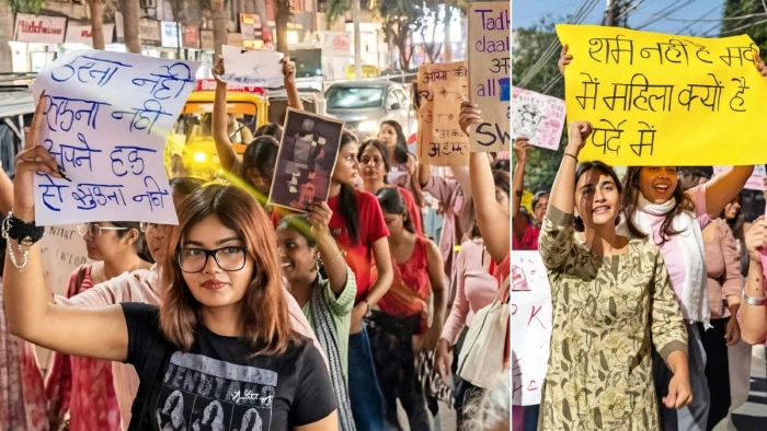 दिल्ली प्रोटेस्ट की चिंगारी भोपाल तक पहुंची... महिलाओं का हल्ला बोल, बोलीं- बंदिशें नहीं, सुरक्षा चाहिए