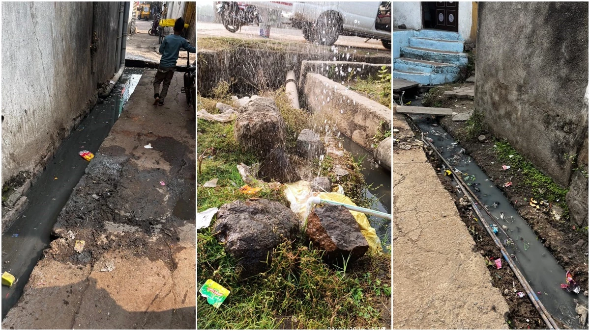 खंडवा में मलमूत्र से भरी नालियों में बिछी पेयजल पाइप लाइनें, जरा सा लीकेज बिगाड़ सकता है लोगों की सेहत