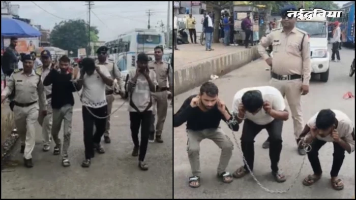 दोस्त से पिस्टल लेकर हवा में दागी गोली, वीडियो हुआ वायरल, जबलपुर पुलिस ने गिरफ्तार कर बीच सड़क लगवाई उठक-बैठक
