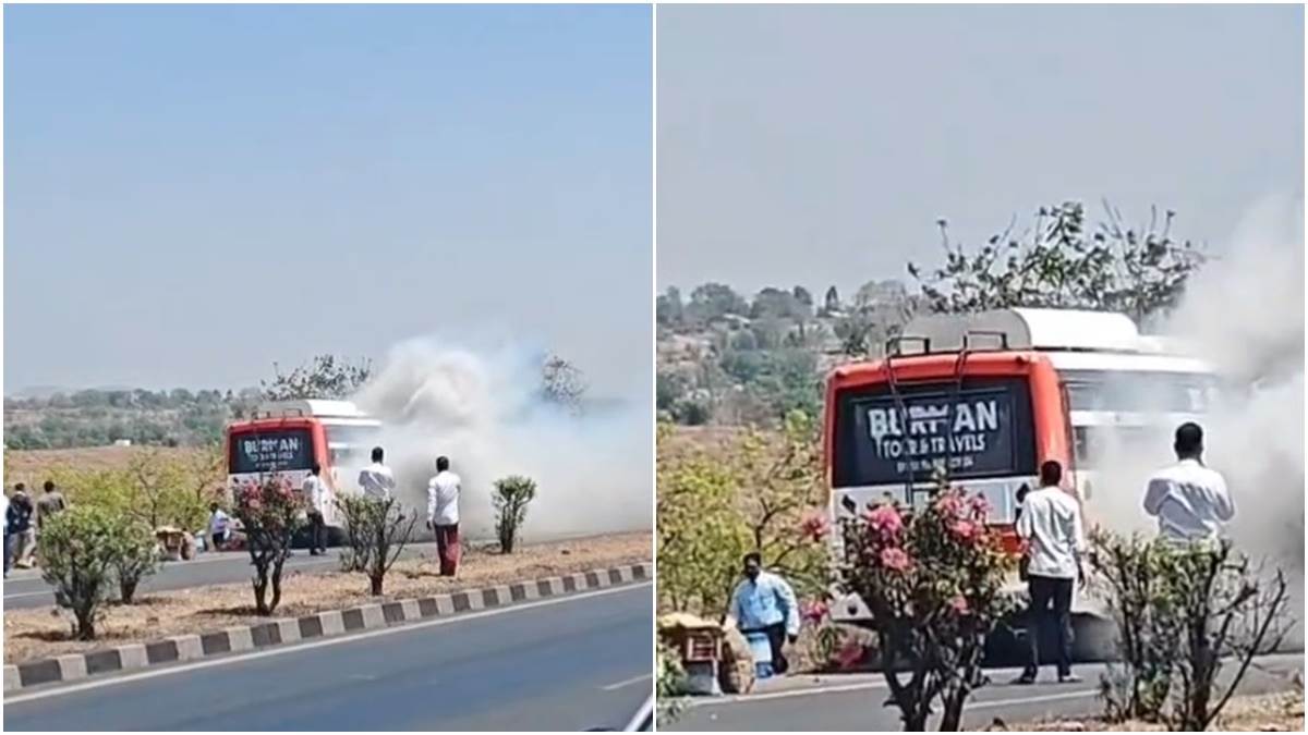 बड़वानी में चलती बस में लगी आग, यात्रियों ने कूदकर बचाई जान