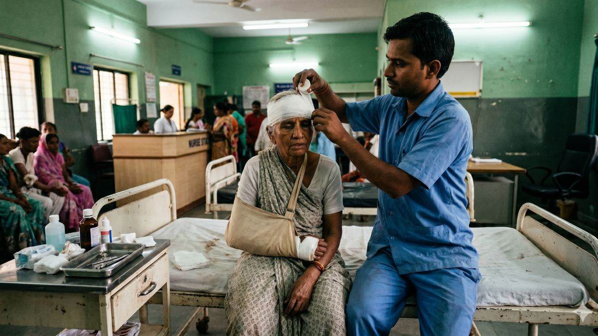 शहडोल में अस्पताल से डॉक्टर नदारद, लहूलुहान बुजुर्ग महिला की वार्ड बॉय ने की मरहम-पट्टी