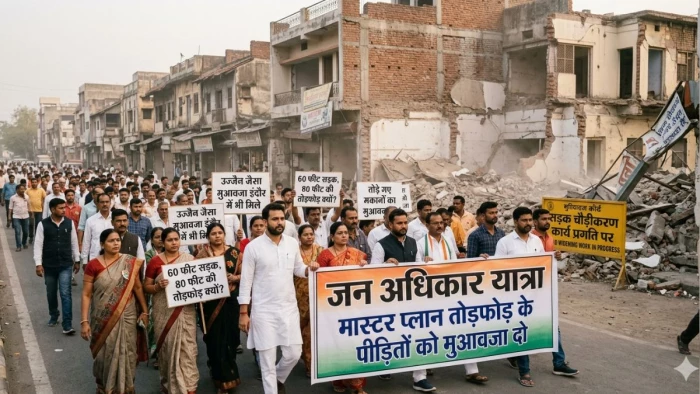 'उज्जैन की तरह इंदौर में भी मिले मुआवजा', इंदौर में मास्टर प्लान तोड़फोड़ के खिलाफ कांग्रेस की मांग, 6 जून को निकलेगी जन अधिकार यात्रा