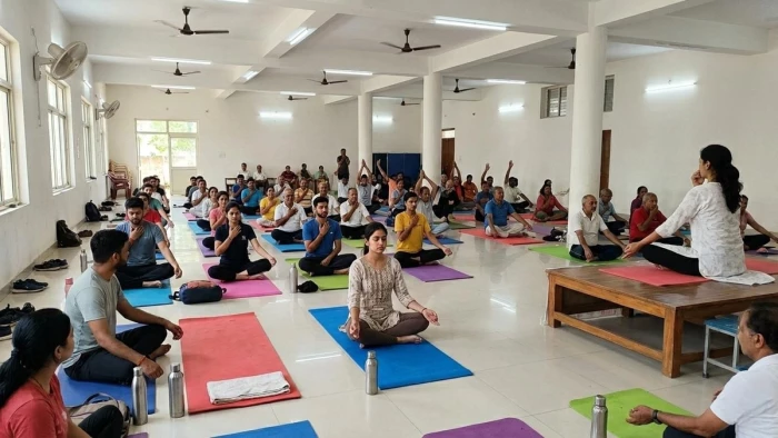 इंदौर में सेहत और सुकून के लिए युवाओं ने थामी प्राणायाम और ध्यान की राहत, योग शिविरों में ले रहे हिस्सा