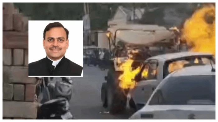 जबलपुर से घूरवाड़ा गांव लौटते समय सिवनी के लखनादौन कांग्रेस विधायक योगेंद्र सिंह की कार में लगी आग