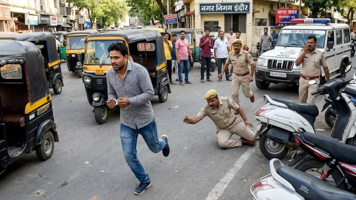 इंदौर में हेड कांस्टेबल को कार से टक्कर मारने वाला आरोपी हथकड़ी सहित चकमा देकर भागा