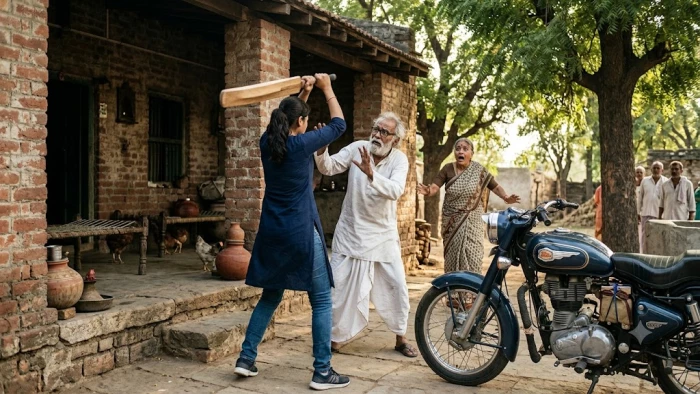इंदौर में रात को मां-बाप से झगड़े के बाद बैट लेकर बुलेट से निकली पोती, वार कर सोते हुए दादा को मार डाला