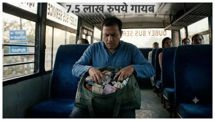 अंबिकापुर से रायपुर आ रही बस में कपड़ों के नीचे रखें 10 लाख में से 7.5 लाख पार, रायपुर पहुंचे यात्री के उड़े होश