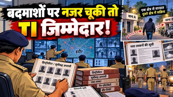 इंदौर में बदमाश कहीं भी अपराध करे, इलाके का TI जिम्मेदार; पुलिस कमिश्नर ने निगरानी में लापरवाही पर लगाई फटकार