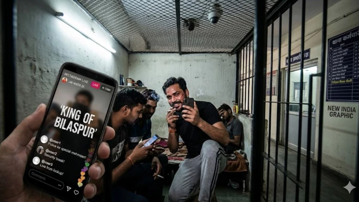 लॉकअप से हिस्ट्रीशीटर का इंस्टाग्राम लाइव वीडियो वायरल, सिगरेट पीते हुए खुद को बताया 'किंग ऑफ बिलासपुर'