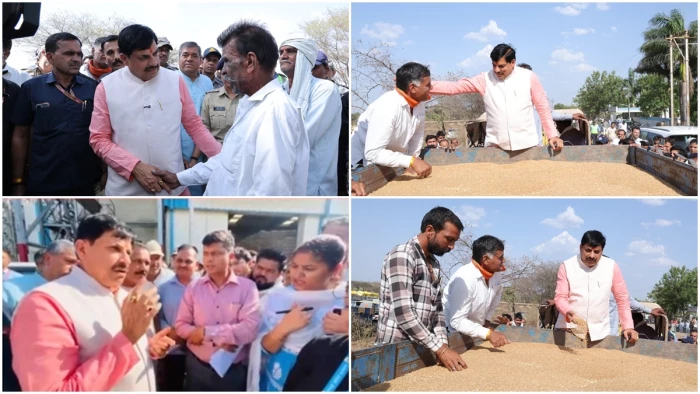 हेलीकाप्टर से सीधे गेहूं खरीदी केंद्र पहुंचे सीएम -अचानक दौरे से अफसरों में मची हलचल, व्यवस्थाओं की खुली पोल