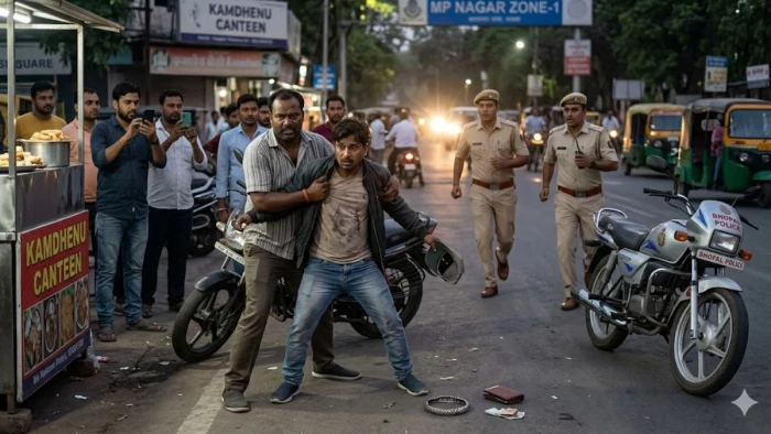 कैंटीन संचालक से चाकू की नोंक पर लूट, भोपाल पुलिस करती रही जांच, पीड़ित ने खुद आरोपी को पकड़ा