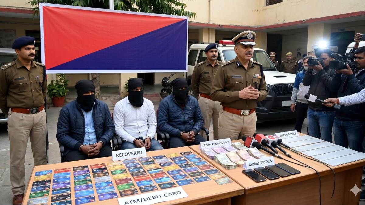 जयपुर पुलिस का बड़ा एक्शन, 6 राज्यों में एटीएम बदलकर ठगी करने वाली 'मेवात टारगेट गैंग' का पर्दाफाश, 98 कार्ड बरामद