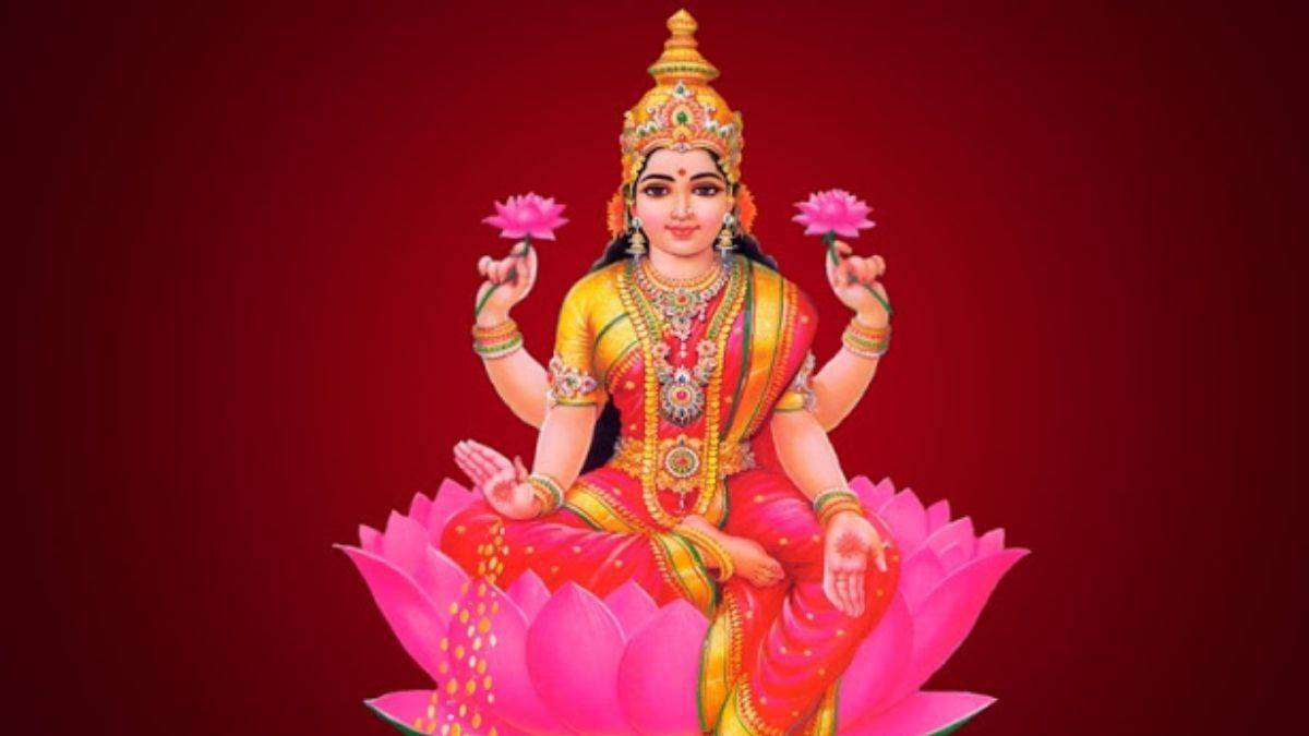 Image of Lakshmi, the wife of Vishnu, is goddess of prosperity, good