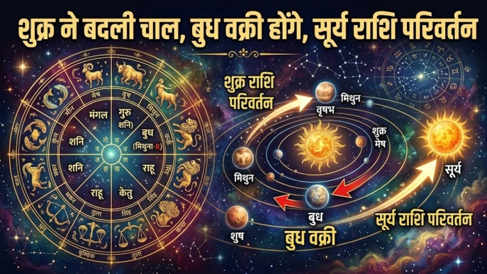 शुक्र ने बदली चाल, बुध 24 को वक्री होंगे, सूर्य और गुरु भी करेंगे राशि परिवर्तन, राशियों पर क्या होगा असर