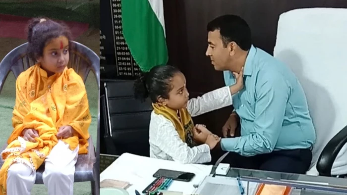मुरैना की गॉड गिफ्टेड कृतिका: पौने 6 साल की बच्ची नाड़ी देखकर बताती है दिल की स्थिति, ज्ञान देखकर डॉक्टर और संत हैरान