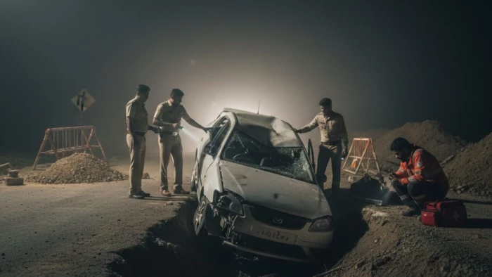 CG Road Accident: भारतमाला रोड पर दर्दनाक हादसा, खाई में गिरी कार... कांग्रेस नेता सहित दो की मौत