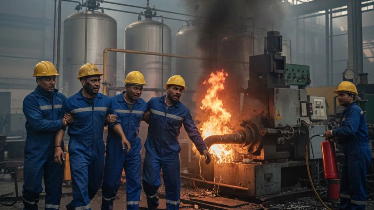 MP के सिथौली रेल स्प्रिंग फैक्ट्री में LPG ब्लास्ट, मेंटेनेंस के दौरान पांच कर्मचारी झुलसे