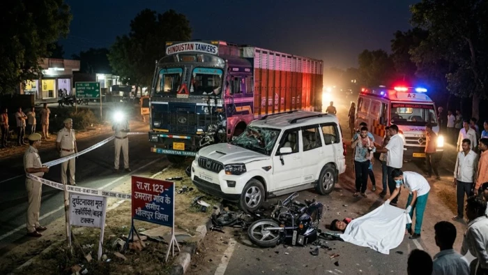 सांवरिया सेठ के दर्शन कर ग्वालियर लौट रहे श्रद्धालुओं को ट्रेलर ने कुचला, एक की मौत, 5 लोग घायल