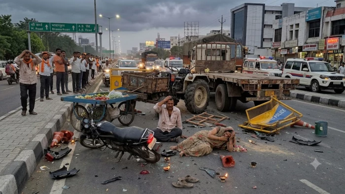 राजस्थान से तेजाजी महाराज की अखंड ज्योत लेकर लौट रहे धार के श्रद्धालुओं की ट्रैक्टर-ट्रॉली को ट्रॉले ने मारी टक्कर, 17 घायल