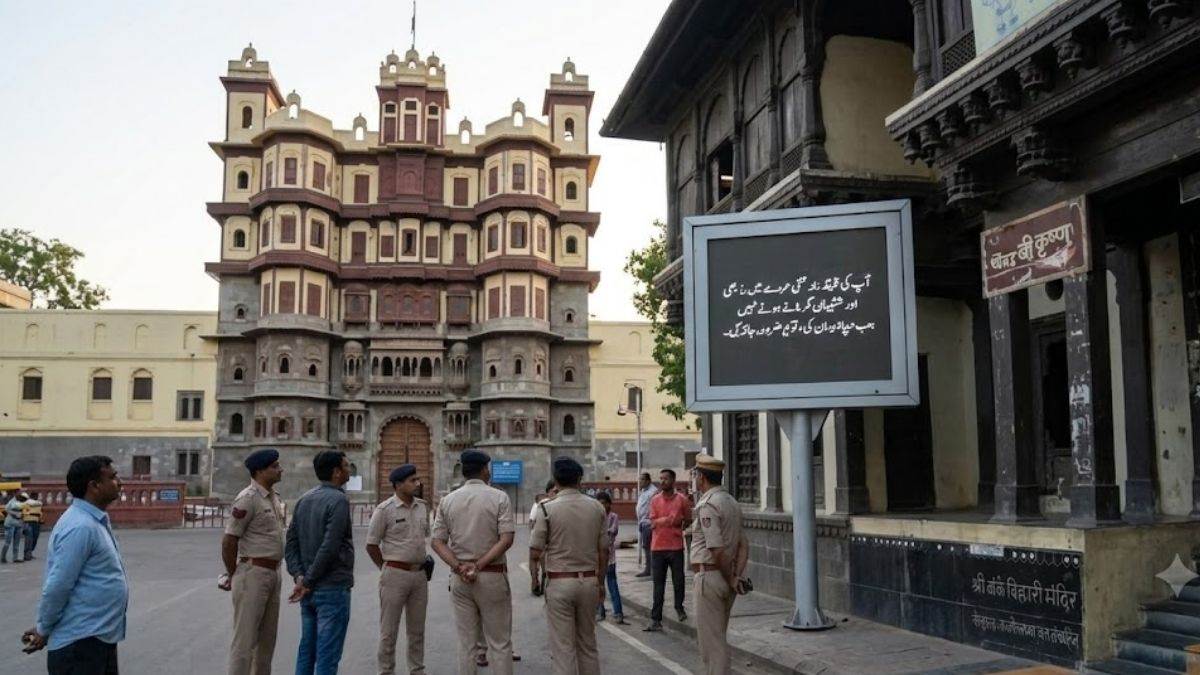 बांके बिहारी मंदिर की स्क्रीन पर चलीं कुरान की आयतें! वीडियो वायरल होते ही विवाद